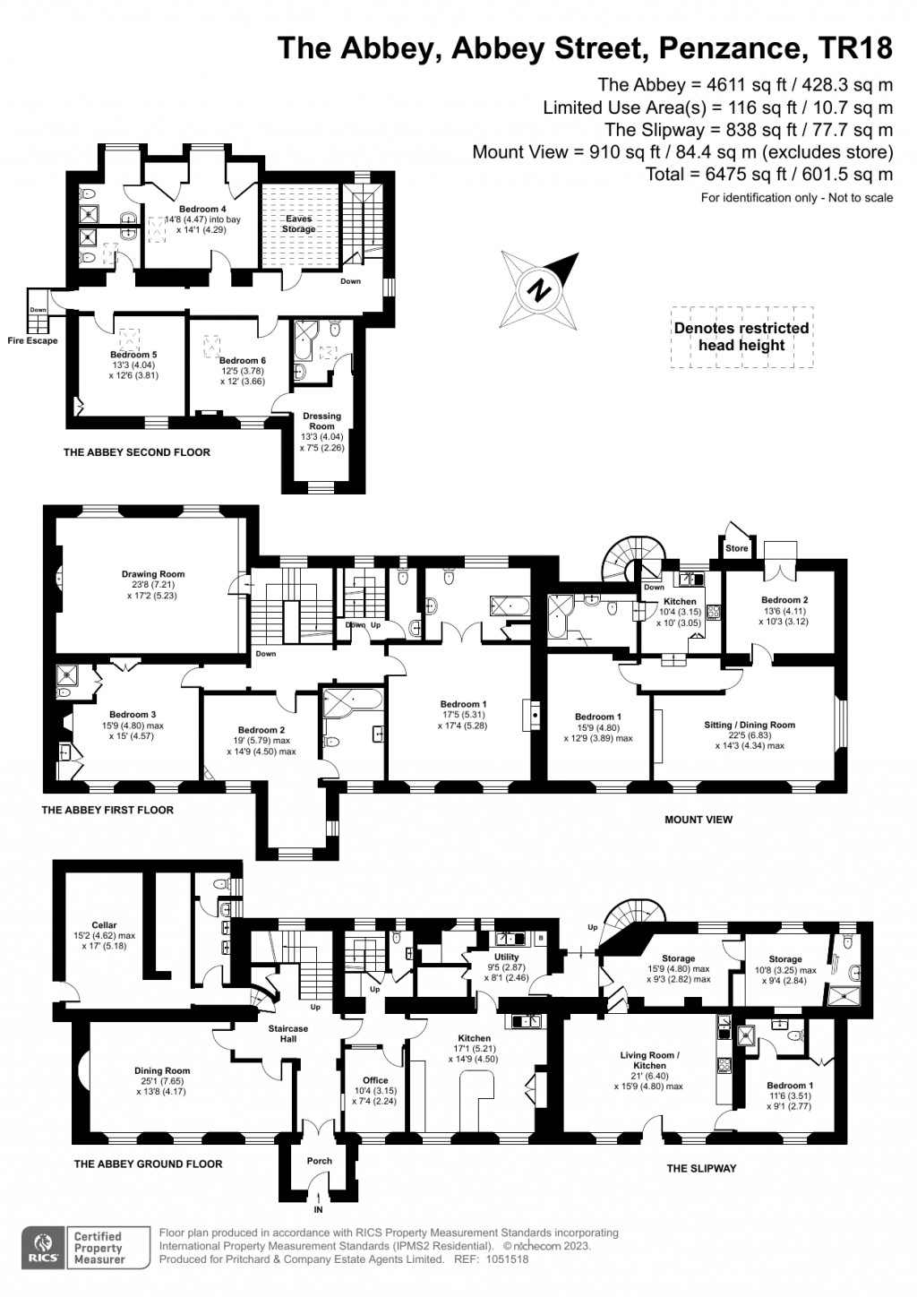 Floorplans For The Abbey Abbey Street, Penzance, Cornwall