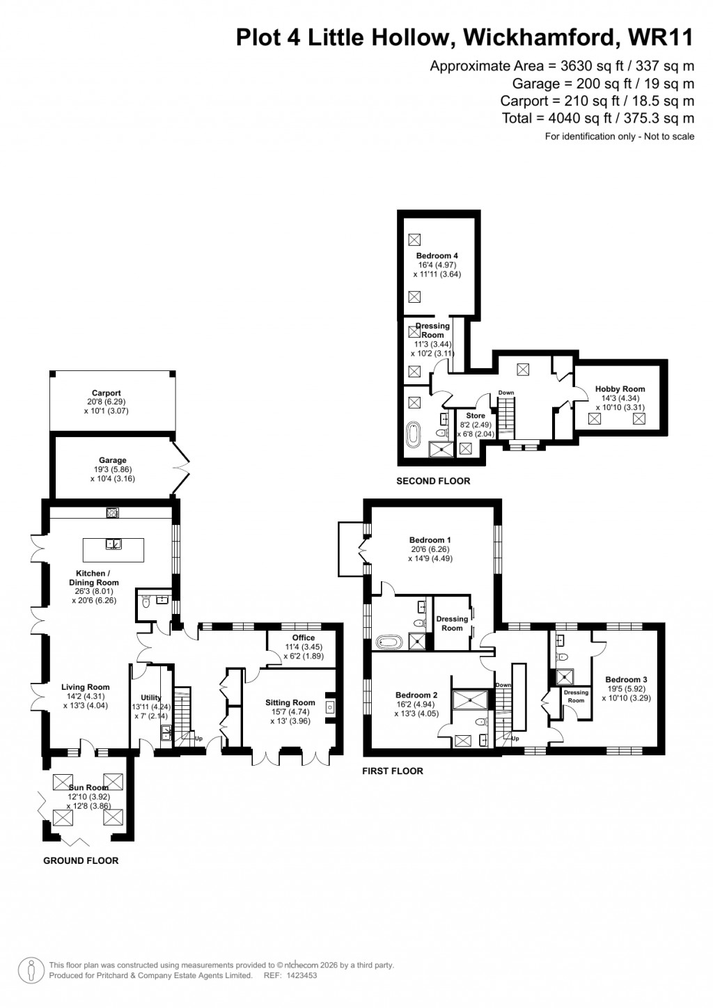 Floorplans For Wickhamford, Worcestershire